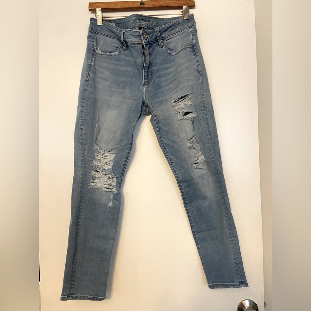American Eagle Outfitters Denim Jeggings Light Wash 10 Short